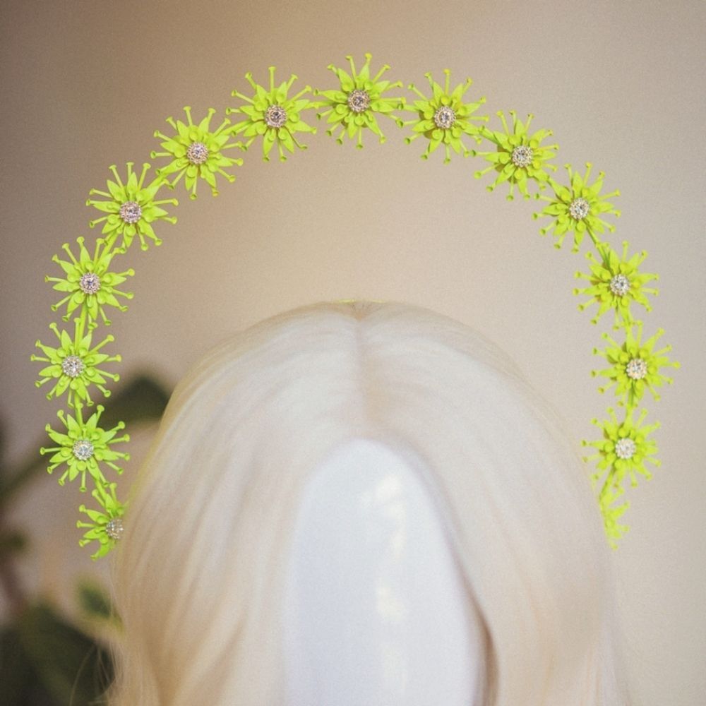 Carbickova Colourful Festival Halo Crown In neon yellow - Picture 2 of 10